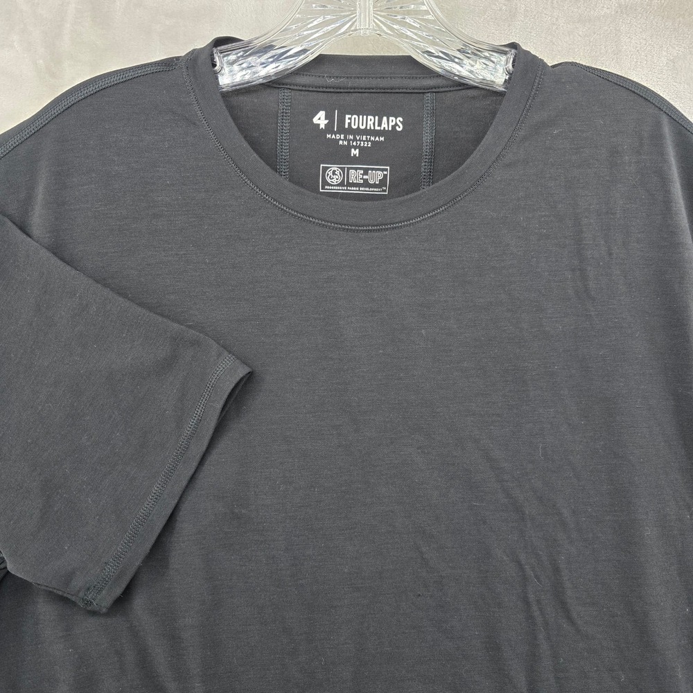 Fourlaps T-Shirt Mens Medium Black Re-Up Lyocell Blend Short Sleeve